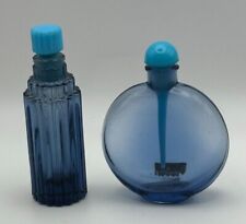 Rene Lalique for Worth Embossed Perfume Bottle Vintage France Set 2 Pc RARE  picture