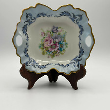 Vintage Limoges Small Trinket Dish With Gold Rim and Floral Design picture
