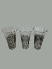 Set 3- Silver Fade Pattern Cocktail Glasses Vtg 60s Barware MCM Glasses 6.5”x4” picture