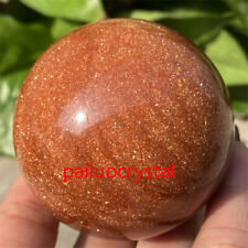 1pc 220g+ red Gold Sand Ball Quartz Crystal Sphere Reiki Healing Gem 55mm+ picture