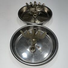 🚬 Lot of2 Vintage Peerless 4-Way Stainless Steel Cigarette Ashtray RARE picture