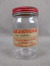 Gidley's Drug Store Poison Bottle Copper Sulfate Rx East Jordan Michigan picture