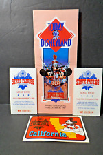 1988 Disneyland State Fair -Today Guide, 2 Tickets, California Sticker -Lot of 4 picture