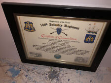 108TH INFANTRY REGIMENT / COMMEMORATIVE - CERTIFICATE OF COMMENDATION picture