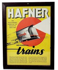FRAMED 1952 PRINT AD 2 PG Hafner Toy Mechanical Train Sets Wyandotte Railways picture