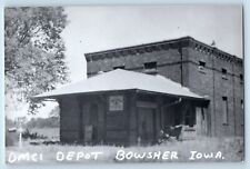 c1960 DMCI Depot Bowsher Iowa Railroad Train Depot Station RPPC Photo Postcard picture