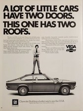 1972 Print Ad Chevrolet Vega 2-Door Cars 140 Cubic Inch Overhead Cam 4 Cylinder picture