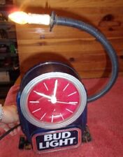 1993 Bud Light Cash Register Bar Top Clock & Lamp Budweiser Vintage picture