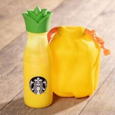 Starbucks TAIWAN 17 oz Pineapple Plastic Yellow Tumbler w/ Twist Cap and Net Bag picture