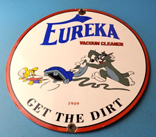Vintage Eureka Vacuum Porcelain General Shop Store Display Gas Oil Pump Sign picture
