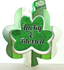 Irish Clover Lucky and Blessed Green Saint Patrick's Day Wall Art 11 1/2