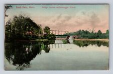 South Paris ME-Maine, Bridge Across Androscoggin River, Vintage Postcard picture