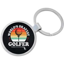 Worlds Okayest Golfer Keychain - Includes 1.25 Inch Loop for Keys or Backpack picture