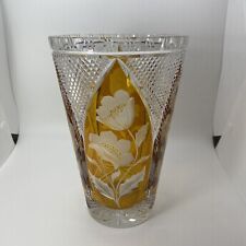 Vintage Bohemian lead crystal vase, ca.1930#281 picture