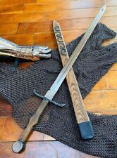 BEAUTIFUL HANDMADE STEEL BLADE SWORD WITH WOODEN SCCABARD, SPECIAL GIFT picture