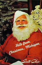 MI Christmas 1963 GREETINGS FROM SANTA CLAUS MINT Dexter Press postcard B6 picture