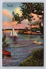 Bermuda, Salt Kettle, Scenic Views Small Sailing Vessels, Vintage c1949 Postcard picture