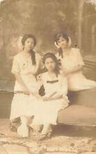 Vintage 1910s RPPC Beautiful Girls Studio Photo Postcard Philipines Filipino  picture
