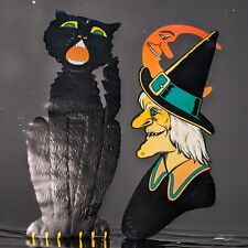 Beistle Halloween Die Cut Decorations Lot Of 2 Vintage Textured Cutouts picture