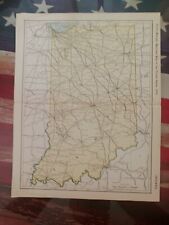 1904 Dated Railroad Map INDIANA all Lines and Train Routes Marked 11