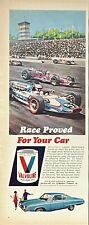 1967 Vtg Print Ad Valvoline Motor Oil Open Wheel Racing Cars Retro Auto Garage picture