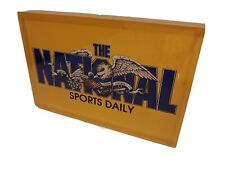 NATIONAL SPORTS DAILY Logo Lucite Acrylic Desk Shelf Decor Paperweight 2-Sided picture