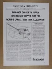 1963 Anaconda Copper Tube for Stanford Electron Accelerator vintage print Ad picture