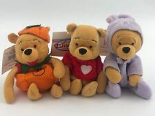 3 VINTAGE The Disney Store Exclusive Stuffed Plush Bean Bags Winnie The Pooh 8