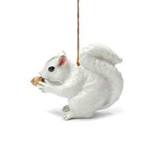 Northern Rose White - Squirrel Home Decor Bird - Christmas Ornament Figurine picture