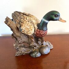 Mallard Duck Sculpture LARGE Resin Figurine Painted  Rustic Wildlife Decoy Duck picture