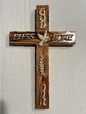 Hand Crafted Nativity Cross Made From Natural Olive Wood In The Holy Land(1pc) picture