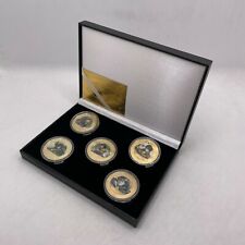 5 pcs Attack on Titan Anime Shingeki no Kyojin Gold Coin In Box for nice Gift picture