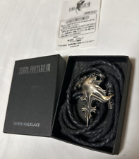 Final Fantasy Ⅷ Squall Sleeping Lion Heart SV 925 Leather Necklace wz/Box Rare picture
