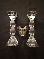 3 pc-Lenox Ovations Carat Collection Fine Crystal Candle Holders Germany - 9.5