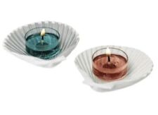 Partylite Seashell (Set Of 2) Tealight Candle Holders Light Blue #P92945 picture