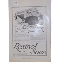 Vintage 1916 Resinol Soap Try This Easy Way To Clear Your Skin Ad Asvertiamentt picture
