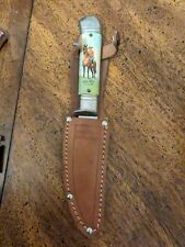 Vintage Handled Knife RCMP Canada With Leather Sheath picture