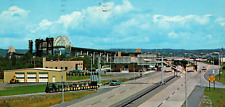 c1971 Postcard: Soo Locks, Sault Ste. Marie, Michigan - International Bridge, 6c picture