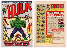 Incredible Hulk #152 (VF- 7.5) MARK JEWELERS Insert Englehart Trimpe 1972 Marvel picture
