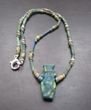 NILE  Ancient Egyptian Bes Amulet Mummy Bead Necklace ca 600 BC picture