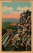 Postcard View Of Lover's Leap 1652 FT. Above Sea Level. Cumberland, Maryland picture
