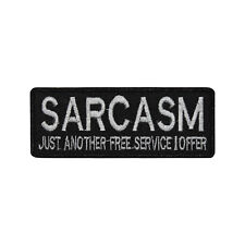 SARCASM Words Text Slogan Patch Iron On Sew On Badge Embroidered Patch  picture