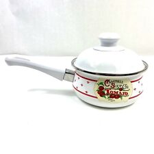 VTG Campbell's Tomato Soup Kids 1991 Porcelain On Steel Soup Pot W Lid Gibson picture