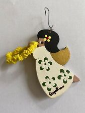 Vintage Emgee Hand Painted Christmas Ornament Hawaiian Girl Angel Signed picture