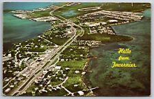 Tavernier Florida~Aerial View Along Florida Keys~Highway~1960s Postcard picture