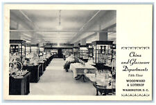 c1940's China & Glassware Departments Woodward & Lothrop Washington DC Postcard picture
