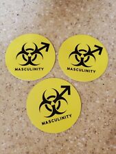 TOXIC MASCULINITY FUNNY BUMPER STICKERS Lot of 3 picture