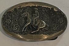 Vintage Cowboy Bunking Bucking Horse Award Design Medals Solid Brass Belt Buckle picture