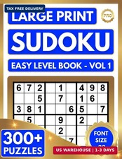 Easy Large Print Sudoku Puzzle Book 300+ Easy Puzzles 22pt 4 Per Page picture