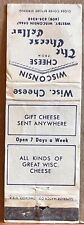Wisconsin Cheese from The Cheese Cellar Westby WI Vintage Matchbook Cover picture